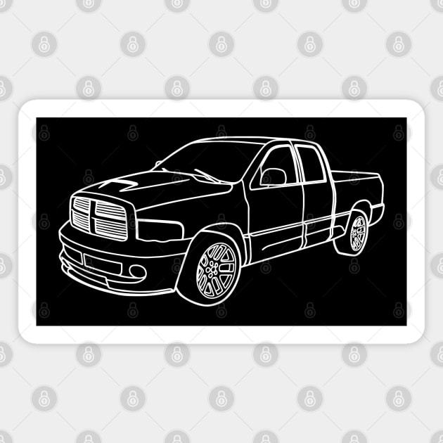 Dodge RAM SRT10 white outline Magnet by mfz